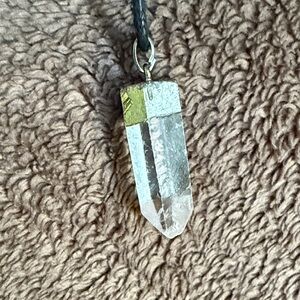 Crystal Pendant Necklace with Gold Accent
